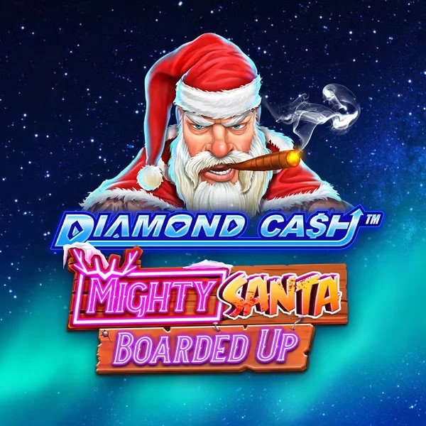 Diamond Cash Mighty Santa Boarded Up slot visual from Greentube available on sspinsy.net